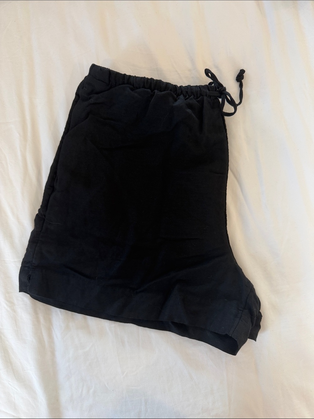 H&M Black Drawstring Linen short